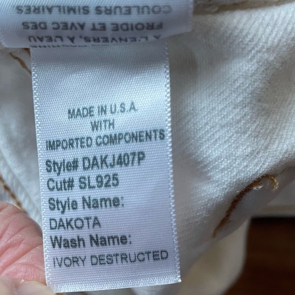 SLVRLAKE Dakota Ivory Destructed Straight Leg Jeans size 29 - Picture 11 of 16